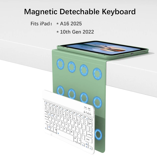 Alt view image 3 of 5 - Keyboard Case with Pencil Holder for iPad 11th Generation (A16), 10th Gen