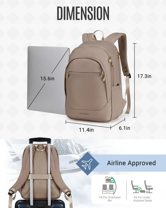 Alt view image 5 of 5 - LIGHT FLIGHT Travel Backpack for Women, 17.3 inch Laptop Daypack