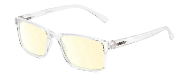 Main image of Medspex L2007 Photochromic Blue Light Glasses Rectangular Frame with Adaptive Transition Lenses ^^ Indoor Outdoor Screen Protection Eyewear ^^ Lens Color -Orange & Frame Color - Clear Crystal