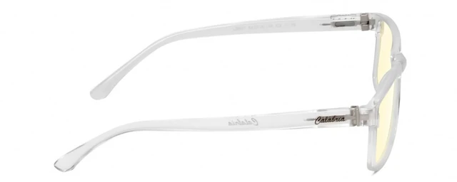 Alt view image 3 of 5 - Medspex L2007 Photochromic Blue Light Glasses Rectangular Frame with Adaptive Transition Lenses ^^ Indoor Outdoor Screen Protection Eyewear ^^ Lens Color -Orange & Frame Color - Clear Crystal