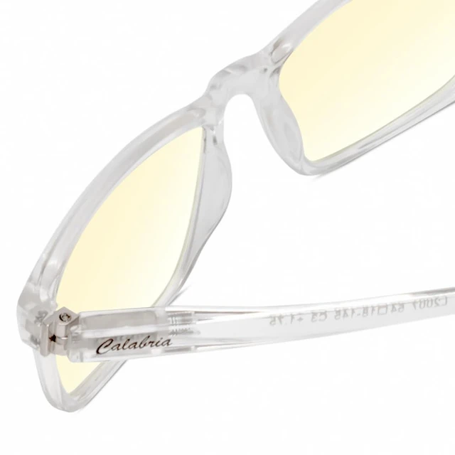 Alt view image 4 of 5 - Medspex L2007 Photochromic Blue Light Glasses Rectangular Frame with Adaptive Transition Lenses ^^ Indoor Outdoor Screen Protection Eyewear ^^ Lens Color -Orange & Frame Color - Clear Crystal