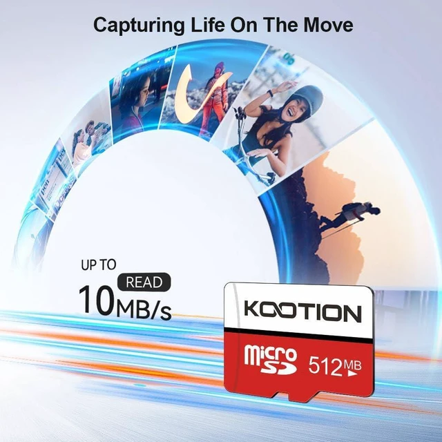 Alt view image 2 of 5 - (Not 512GB) 10-Pack 512MB Micro SD Card, KOOTION Class 4 Low Capacity Memory Cards for Old Phones/MP3 Players, Basic Small Data Storage & File Transfer (10 Pack, 512 Megabyte)