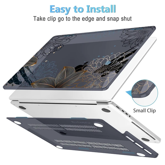 Alt view image 3 of 5 - Mektron Case for 2026 M5 MacBook Pro 16 inch A3429 A3428 M4 A3403 A3186 M3 A2991 M2 A2780 M1 A2485 (2021-2025) Pro/Max with Liquid Retina XDR, Hard Shell Plastic Laptop Cover, Line Chrysanthemums