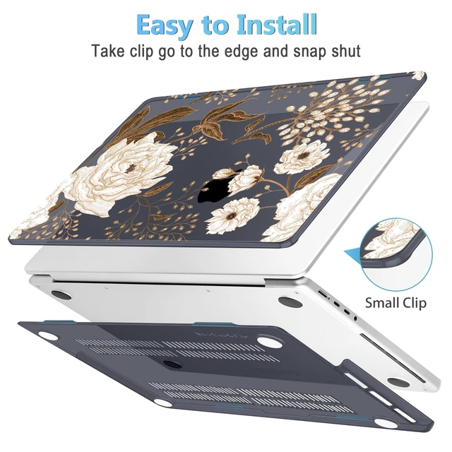 Alt view image 3 of 5 - Mektron Case for 2026 M5 MacBook Pro 16 inch A3429 A3428 M4 A3403 A3186 M3 A2991 M2 A2780 M1 A2485 (2021-2025) Pro/Max with Liquid Retina XDR, Hard Shell Plastic Laptop Cover, Peonies Roses