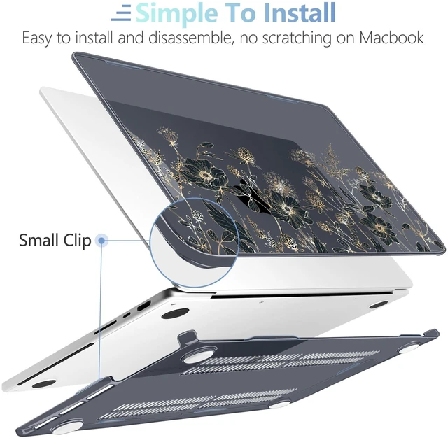 Alt view image 5 of 5 - MEEgoodo Case for M5 MacBook Pro 16 inch Case 2026 2024 2023 2021 with M5 M4 M3 M2 M1 Pro/Max Chip, Fit Model A3429/A3428/A3403/A3186/A2991/A2780/A2485, Golden Flowers & Herbs