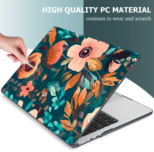 Alt view image 4 of 5 - Mektron for 2026/2025/2024/2023 MacBook Air 15 INCH M5 A3448 /M4 A3241 /M3 A3114 /M2 A2941 Case, Printed Plastic Hard Shell Cover with 15.3" Liquid Retina Display Touch ID, Abstract Florals