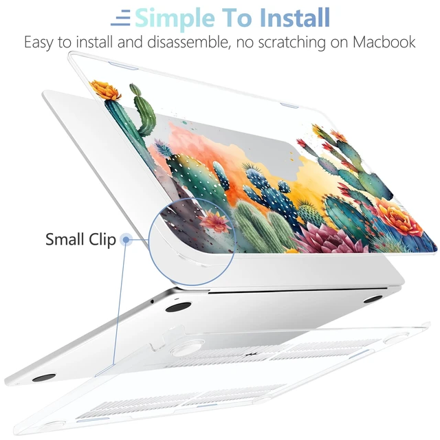 Alt view image 5 of 5 - MEEgoodo for M5/M4/M3/M2 MacBook Air 15 inch Case 2026 2025 2024 2023, Case Fit Model (A3448/A3241/A3114/A2941) for MacBook Air 15.3 inch, Tropical Cactus