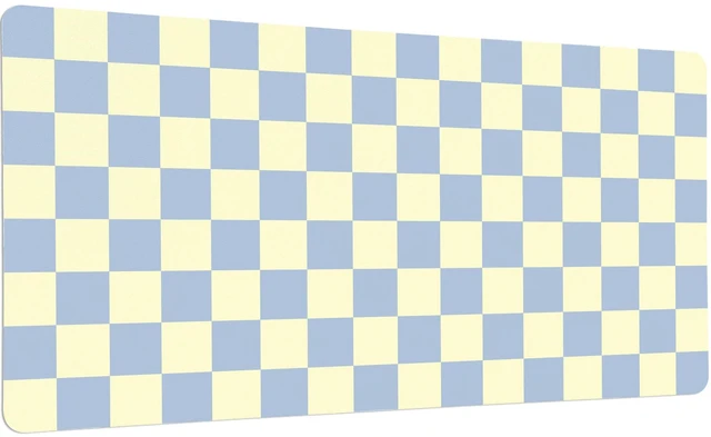 Main image of Idocolors Light Blue Checkered Grid Checkerboard Desk Mat, Cute Extended Gaming Keyboard Mouse Pad, Large Office Desk Cover Mat Pad Deskmat, Non-Slip Leather Home Office Desk Mat Protector 31.5"15.7"