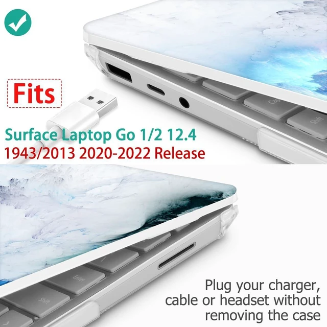 Alt view image 2 of 5 - Mektron Surface Laptop Go 12.4 inch Case Compatible with Go 3/2/1 Microsoft Surface Laptop 12.4" Cover 2023-2020 Releases Model 1943/2013 Plastic Hard Shell Case, Cloud & Lightning
