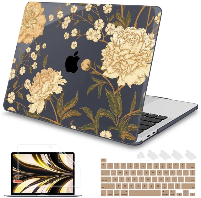 Main image of Mektron Case for MacBook Pro 16 Inch A2141 Cover 2019 Release 16" with Liquid Retina Display/Touch ID, Plastic Hard Shell with Keyboard Skin & Screen Protector & Dust Plug, Peony Flowers C186