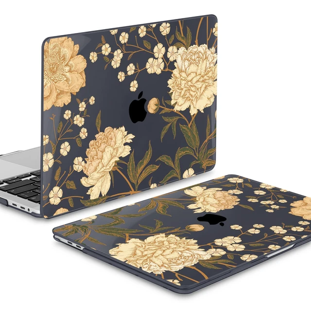 Alt view image 5 of 5 - Mektron Case for MacBook Pro 16 Inch A2141 Cover 2019 Release 16" with Liquid Retina Display/Touch ID, Plastic Hard Shell with Keyboard Skin & Screen Protector & Dust Plug, Peony Flowers C186