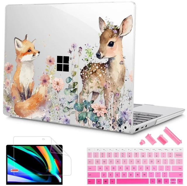 Main image of Mektron Surface Laptop Go 12.4 inch Case Compatible with Go 3/2/1 Microsoft Surface Laptop 12.4" Cover 2023-2020 Releases Model 1943/2013 Plastic Hard Shell Case with Screen Protector, Fox and