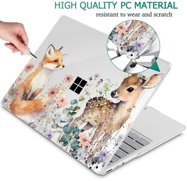 Alt view image 5 of 5 - Mektron Surface Laptop Go 12.4 inch Case Compatible with Go 3/2/1 Microsoft Surface Laptop 12.4" Cover 2023-2020 Releases Model 1943/2013 Plastic Hard Shell Case with Screen Protector, Fox and