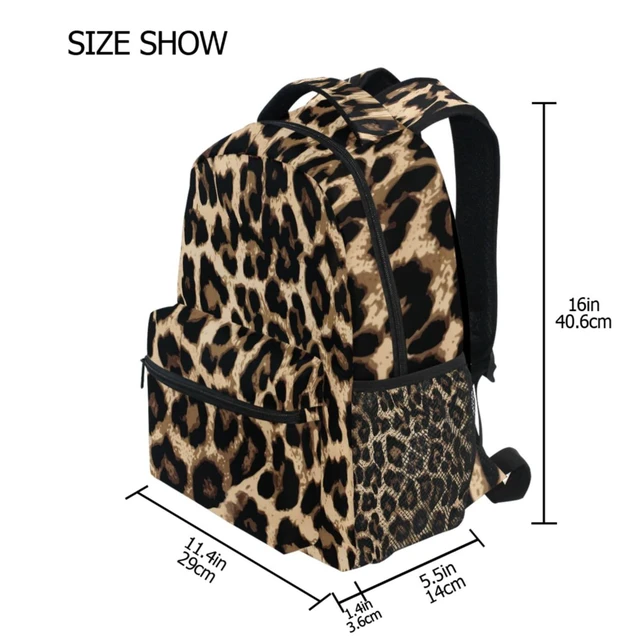 Alt view image 2 of 5 - Oarencol Leopard Backpack Animal Skin Print Bookbag Daypack Travel Hiking Camping School Laptop Bag