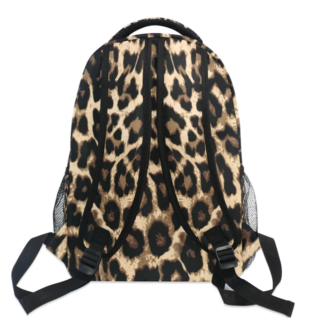 Alt view image 5 of 5 - Oarencol Leopard Backpack Animal Skin Print Bookbag Daypack Travel Hiking Camping School Laptop Bag
