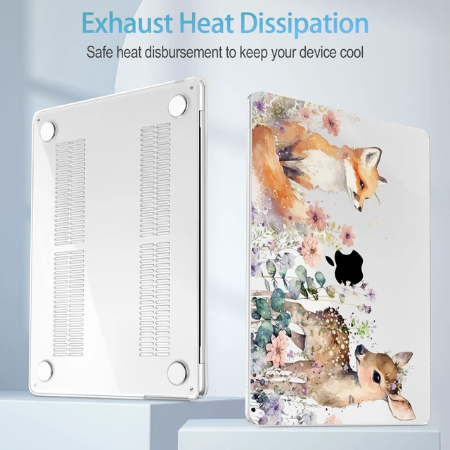 Alt view image 3 of 5 - Mektron for 2026/2025/2024/2023 MacBook Air 15 INCH M5 A3448 /M4 A3241 /M3 A3114 /M2 A2941 Case, Printed Plastic Hard Shell Cover with 15.3" Liquid Retina Display Touch ID, Fox and Deer