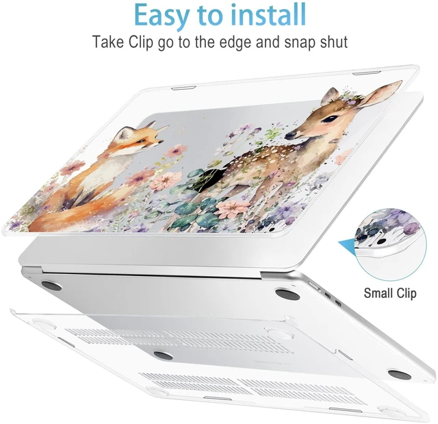 Alt view image 5 of 5 - Mektron for 2026/2025/2024/2023 MacBook Air 15 INCH M5 A3448 /M4 A3241 /M3 A3114 /M2 A2941 Case, Printed Plastic Hard Shell Cover with 15.3" Liquid Retina Display Touch ID, Fox and Deer