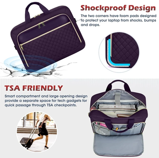 Alt view image 5 of 5 - NEWHEY Laptop Bag 17.3 Inch Laptop Briefcase for Women Large Computer Bag