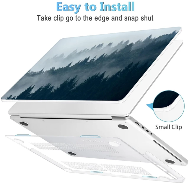 Alt view image 3 of 5 - Mektron Case for M5 MacBook Pro 14 inch 2026 Model A3427 A3426 Fit 2025-2021 Model A3434 A3112 M4 A3112 A3401 A3185 M3 A2918 A2992 M2 A2779 M1 A2442 Pro/Max Cover, Misty Forest C132