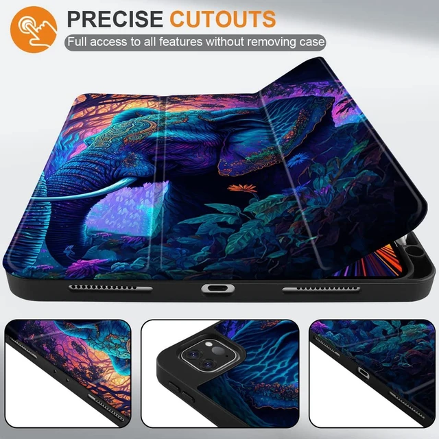 Alt view image 2 of 5 - MEEgoodo Case for iPad Pro 12.9 Case M2 6th/5th/4th/3rd Generation 2022 2021 2020 2018, Protective Tablet Cover with Soft Back Shell for Kids, Elephants