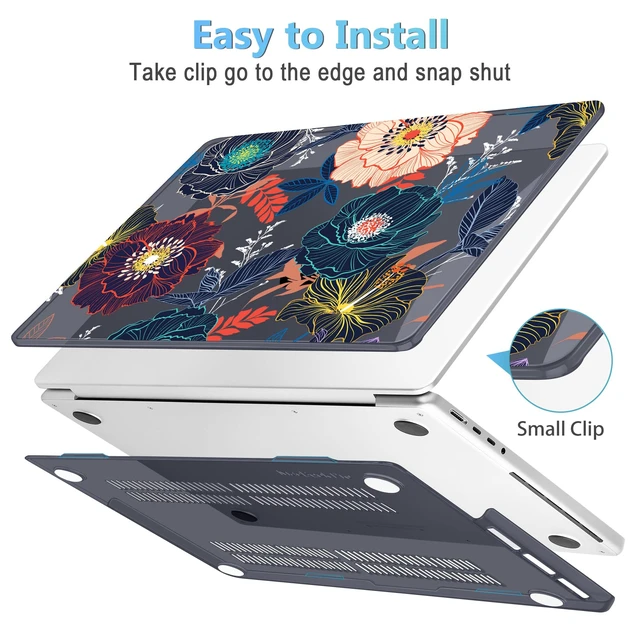 Alt view image 3 of 5 - Mektron Case for M5 MacBook Pro 14 inch 2026 Model A3427 A3426 Fit 2025-2021 Model A3434 A3112 M4 A3112 A3401 A3185 M3 A2918 A2992 M2 A2779 M1 A2442 Pro/Max Cover for MacBook Pro 14", Dahlia Flowers