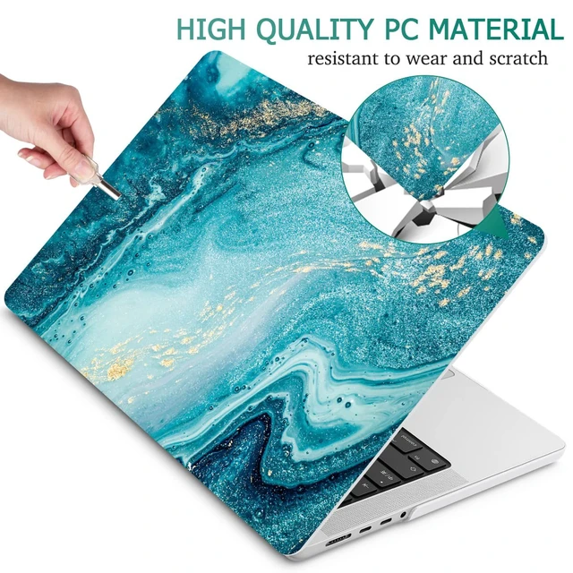 Alt view image 5 of 5 - May Chen for 2026 MacBook Pro 14-inch M5 M4 M3 M2 M1 Pro/Max Chip, Release 2026 2025-2021, Model A3427 A3426 A3434 A3112 A3401 A3185, Plastic Hard Shell with Keyboard Cover, Blue Marble