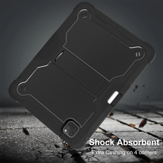 Alt view image 4 of 5 - MAKEIT CASE for ipad Pro 11 Inch Case 2024 M4 with Pencil Holder, Shockproof Premium Smart iPad Case and Kickstand, Support Touch ID and Auto Wake/Sleep, Black