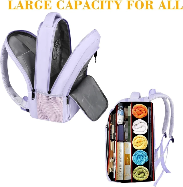 Alt view image 3 of 5 - MATEIN Purple Cute Laptop Backpack for Girls, 15.6 Inch College School Bag