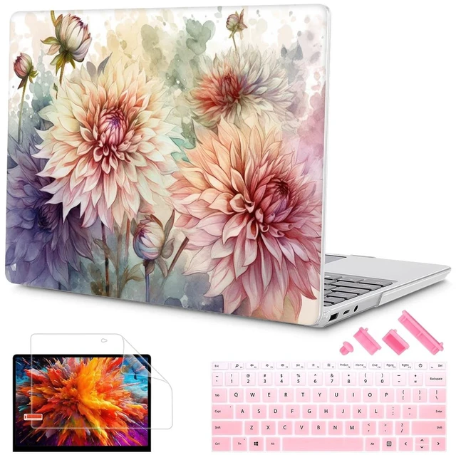 Main image of Mektron Case for 13.5" Microsoft Surface Laptop 5/4/3 with Metal Palm Rest Model 1951/1868, 2019/2021/2022 Release Plastic Hard Shell Cover with Screen Protector + Keyboard Cover, Watercolor D