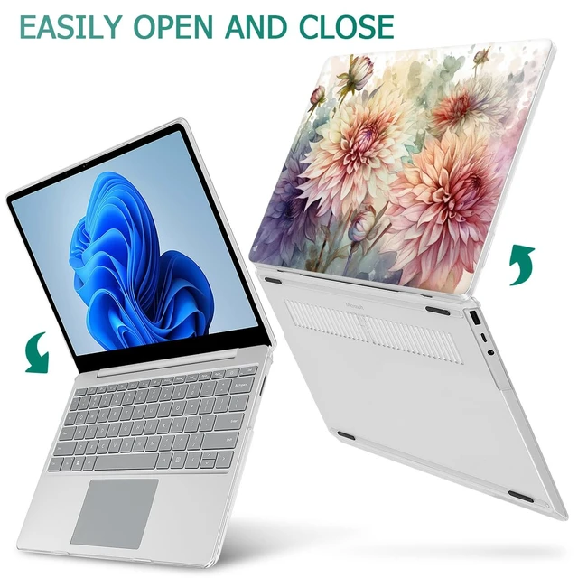 Alt view image 4 of 5 - Mektron Case for 13.5" Microsoft Surface Laptop 5/4/3 with Metal Palm Rest Model 1951/1868, 2019/2021/2022 Release Plastic Hard Shell Cover with Screen Protector + Keyboard Cover, Watercolor D