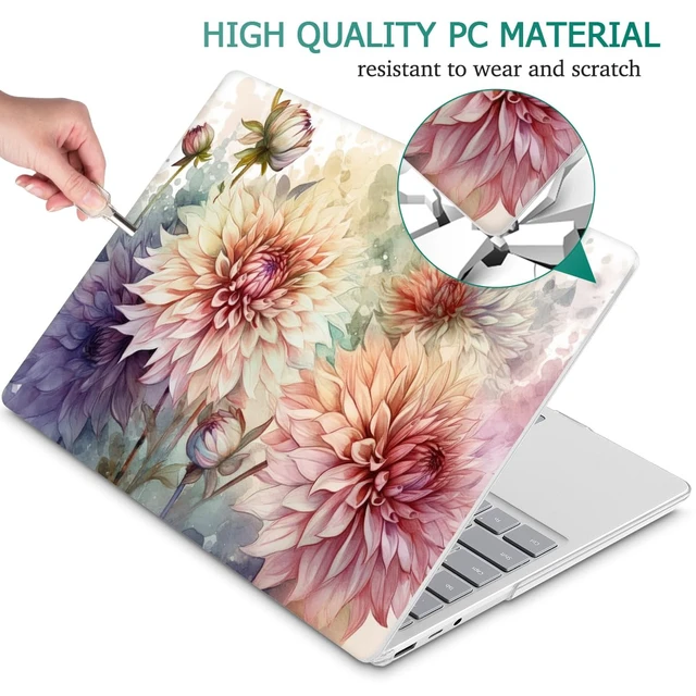 Alt view image 5 of 5 - Mektron Case for 13.5" Microsoft Surface Laptop 5/4/3 with Metal Palm Rest Model 1951/1868, 2019/2021/2022 Release Plastic Hard Shell Cover with Screen Protector + Keyboard Cover, Watercolor D