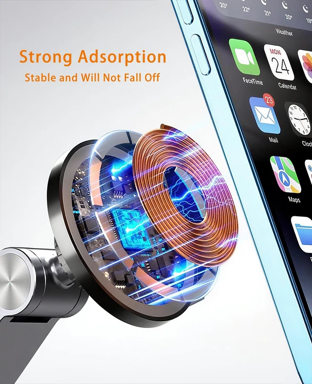 Alt view image 5 of 5 - HIBORI Magnetic Tablet Stand for Desk Aluminum Alloy Phone iPad Desk Holder Overhead Arm Mount with 360Rotate Base for Magsafe/iPhone/Android/iPad (Magnetic Silver)