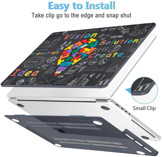 Alt view image 3 of 5 - Mektron Case for 2026 M5 MacBook Pro 16 inch A3429 A3428 M4 A3403 A3186 M3 A2991 M2 A2780 M1 A2485 (2021-2025) Pro/Max with Liquid Retina XDR, Hard Shell Plastic Laptop Cover, Geometric Blackboard