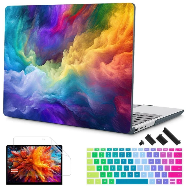 Main image of Mektron Surface Laptop Go 12.4 inch Case Compatible with Go 3/2/1 Microsoft Surface Laptop 12.4" Cover 2023-2020 Releases Model 1943/2013 Plastic Hard Shell Case with Screen Protector, Rainbow