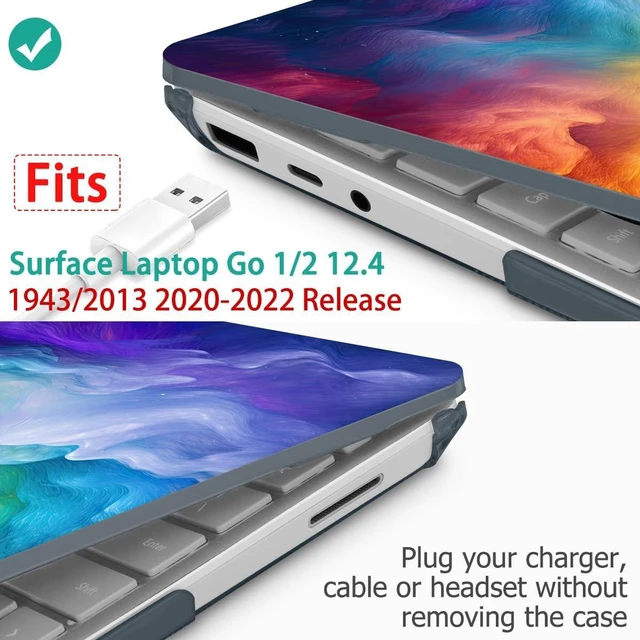 Alt view image 2 of 5 - Mektron Surface Laptop Go 12.4 inch Case Compatible with Go 3/2/1 Microsoft Surface Laptop 12.4" Cover 2023-2020 Releases Model 1943/2013 Plastic Hard Shell Case with Screen Protector, Rainbow