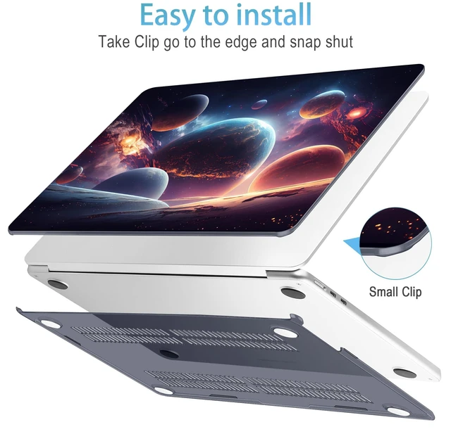 Alt view image 4 of 5 - Mektron for 2026 MacBook Air 13-inch M5 Laptop Case A3449 with 13.6-inch Liquid Retina Display Fits 2025 A3240 M4 2024 A3113 M3 2023 A2681 M2 Printed Hard Shell for MacBook Air 13.6", Planets