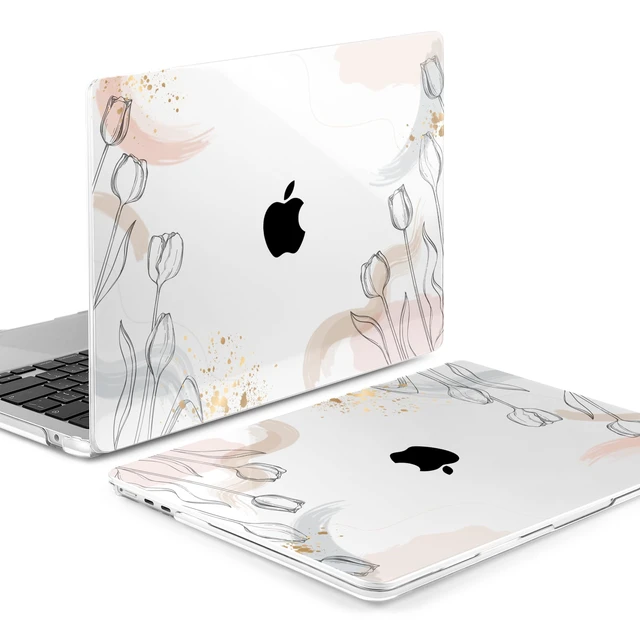 Alt view image 3 of 5 - MEEgoodo Case for M5/M4/M3/M2 MacBook Air 13 inch 2026 2025 2024 2022, Fit Model A3449/A3240/A3113/A2681, Case Compatible with MacBook Air 13.6-inch, Engraving Hand Drawn Floral