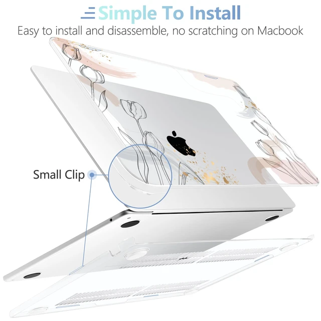 Alt view image 5 of 5 - MEEgoodo Case for M5/M4/M3/M2 MacBook Air 13 inch 2026 2025 2024 2022, Fit Model A3449/A3240/A3113/A2681, Case Compatible with MacBook Air 13.6-inch, Engraving Hand Drawn Floral