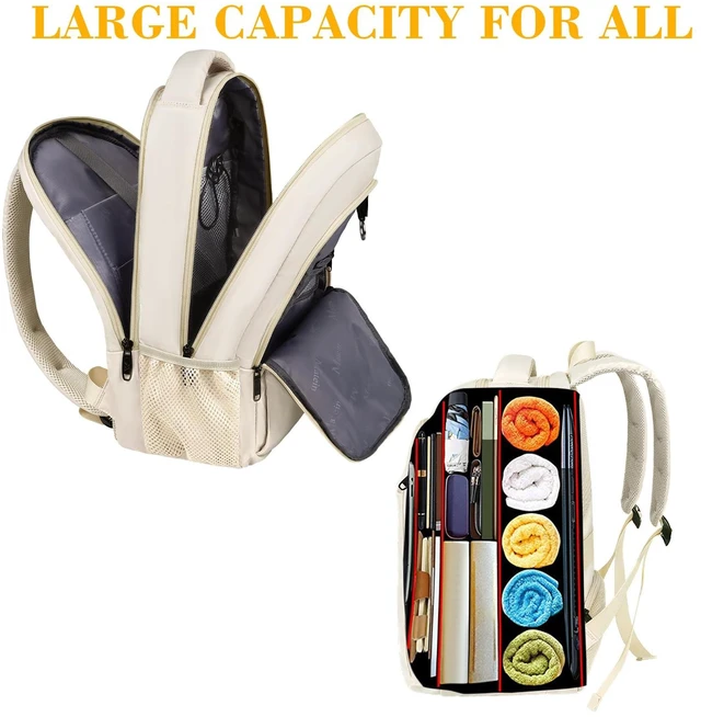 Alt view image 3 of 5 - MATEIN Beige Women Backpack for Work, 15.6 Inch Slim Travel Laptop Bag