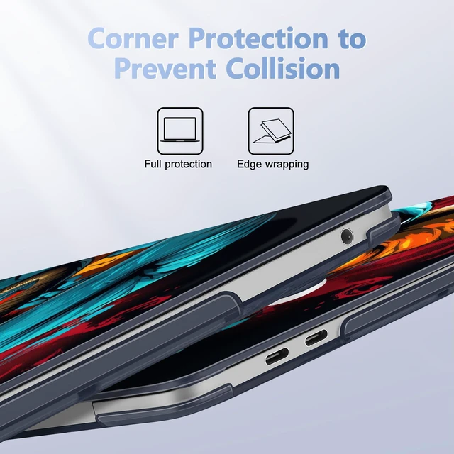 Alt view image 3 of 5 - Lepeoac Case for MacBook Pro 13 inch Case M2 2022-2016 A2338 M1 A2251 A2289 A2159 A1989 A1708 A1706, Plastic Hard Shell + Keyboard Cover + Dust Plug, Elephant Hoodie