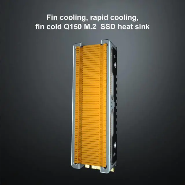Alt view image 5 of 5 - M.2 2280 SSD Heatsink - Pure Copper Heat Sink Fins with 58 Exhaust Vents & PWM Intelligent Fan for Low Noise Cooling