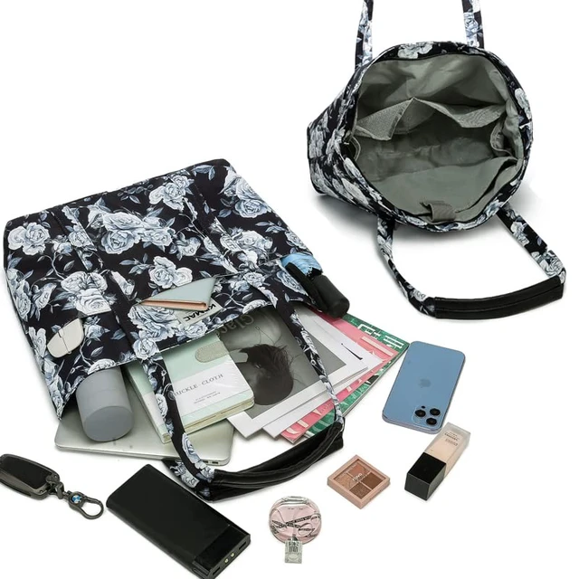 Alt view image 3 of 5 - Kinmac Women's Laptop Tote Bag Top Handle Handbag Work Bag for Laptop Computer Up to 15 inch (Grey Rose)