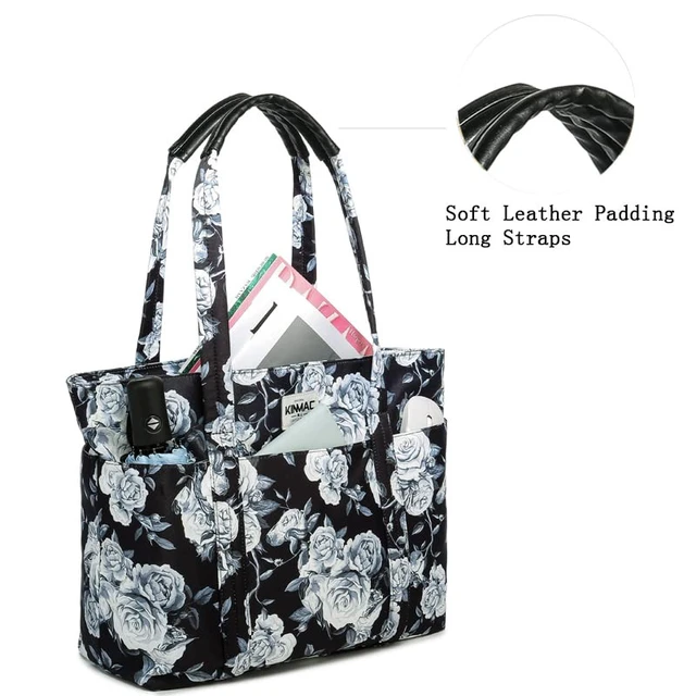 Alt view image 2 of 5 - Kinmac Women's Laptop Tote Bag Top Handle Handbag Work Bag for Laptop Computer Up to 15 inch (Grey Rose)