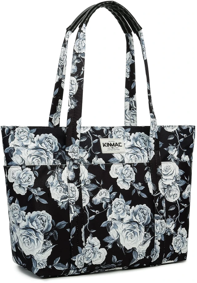 Main image of Kinmac Women's Laptop Tote Bag Top Handle Handbag Work Bag for Laptop Computer Up to 15 inch (Grey Rose)