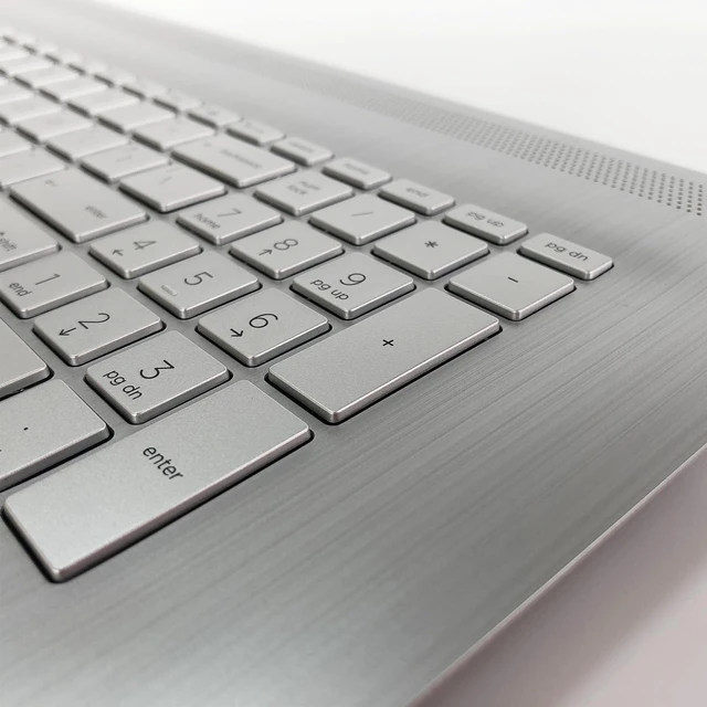 Alt view image 5 of 5 - Replacement for HP 17t-by 17z-ca 17-by 17-ca Laptop Upper Top Cover Case Palmrest Not-Backlit Keyboard Touchpad Assembly Part with ODD L92785-001 2020 Year, Silver, 17.3 inch