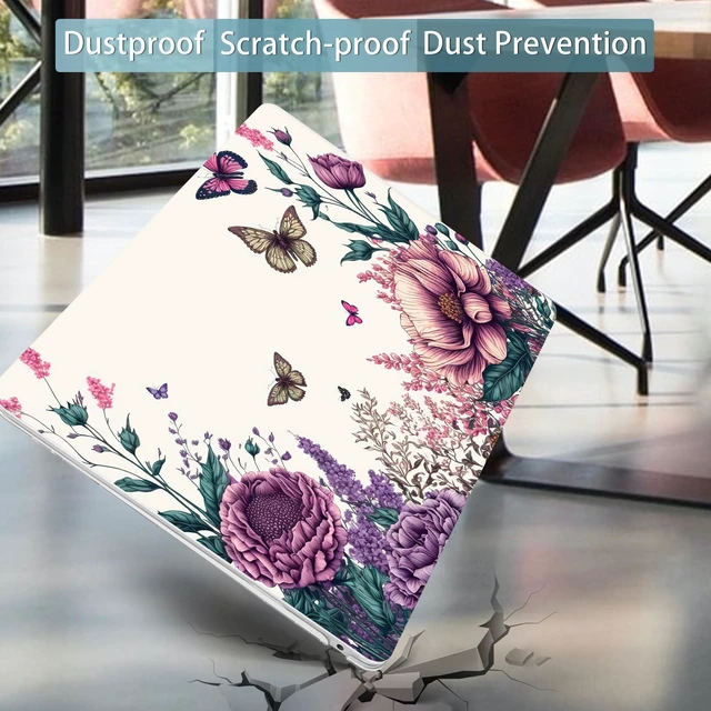Alt view image 5 of 5 - Mektron Case for MacBook Air 13 inch M1 A2337 A2179 A1932,Hard Cover 2018-2021 Air 13-inch with Touch ID, Exclusively Designed Protective Shell with Screen Protector,Butterfly Flower C077