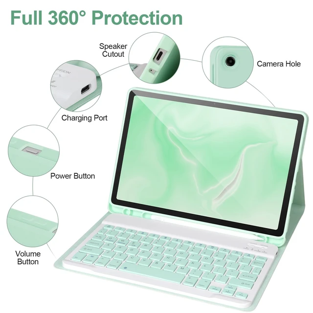 Alt view image 4 of 5 - Keyboard Case for Samsung Galaxy Tab A11+/ A9+ Plus 2025/2023 11,Case with Keyboard for Samsung Tab A11+ with S Pen Holder,Detachable Bluetooth Keyboard for Galaxy Tab A9+ Auto Wake/Sleep,
