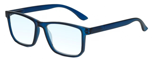 Alt view image 2 of 5 - Calabria R861 Blue Light Reading Glasses +2.75 Navy Crystal Men Women Trendy Eyeglasses Work Gaming Computer Readers w/Case