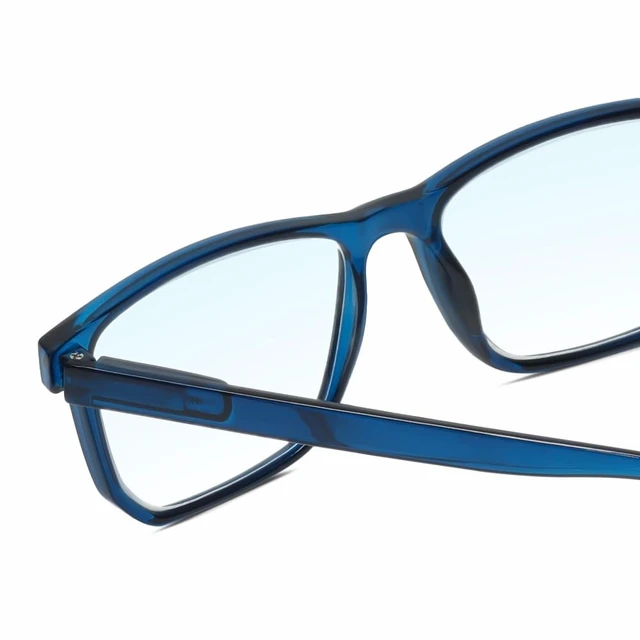 Alt view image 5 of 5 - Calabria R861 Blue Light Reading Glasses +2.75 Navy Crystal Men Women Trendy Eyeglasses Work Gaming Computer Readers w/Case