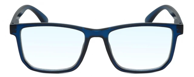 Alt view image 3 of 5 - Calabria R861 Blue Light Reading Glasses +2.75 Navy Crystal Men Women Trendy Eyeglasses Work Gaming Computer Readers w/Case